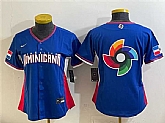 Women's Dominican Republic Royal 2026 World Baseball Classic Big Logo Road Stadium Stitched Baseball Jersey(Run Small) Dzhi,baseball caps,new era cap wholesale,wholesale hats