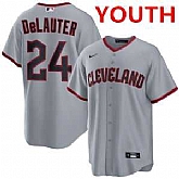 Youth cleveland guardians #24 chase delauter gray cool base limited stitched jersey Dzhi,baseball caps,new era cap wholesale,wholesale hats