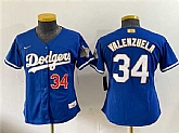 Women's Los Angeles Dodgers #34 Fernando Valenzuela Royal 2026 Alternate Gold Collection Stadium Stitched Jersey (Run Small),baseball caps,new era cap wholesale,wholesale hats