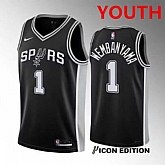Youth San antonio spurs #1 victor wembanyama black icon edition stitched jersey Dzhi,baseball caps,new era cap wholesale,wholesale hats