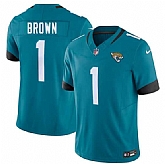 Men's Jacksonville Jaguars #1 Montaric Brown Teal 2026 F.U.S.E. Vapor Untouchable Limited Stitched Jersey Dzhi,baseball caps,new era cap wholesale,wholesale hats