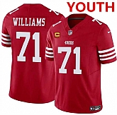 Youth san francisco 49ers #71 trent williams red 2025 f.u.s.e. with 4-star c patch vapor untouchable limited stitched jersey Dzhi,baseball caps,new era cap wholesale,wholesale hats