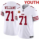Youth san francisco 49ers #71 trent williams white 2025 f.u.s.e. with 4-star c patch vapor untouchable limited stitched jersey Dzhi,baseball caps,new era cap wholesale,wholesale hats