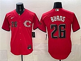 Men's Cincinnati Reds #26 Chase Burns Red 2026 City Connect Stadium Stitched Jersey Dzhi,baseball caps,new era cap wholesale,wholesale hats