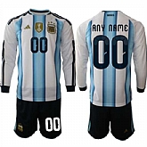 Men's Argentina Custom Any Name And Number Long Sleeve National Team FIFA x World Cup 2026 Home White On Field Jersey,baseball caps,new era cap wholesale,wholesale hats