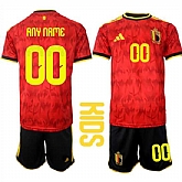 Youth Belgium Custom Any Name And Number National Team FIFA x World Cup 2026 Home Red On Field Kids Jersey,baseball caps,new era cap wholesale,wholesale hats