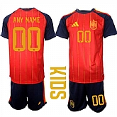 Youth Spain Custom Any Name And Number National Team FIFA x World Cup 2026 Home Red On Field Kids Jerseys,baseball caps,new era cap wholesale,wholesale hats