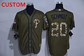 Men's Philadelphia Phillies Custom Retired Green Salute to Service Cool Base Stitched MLB Jersey,baseball caps,new era cap wholesale,wholesale hats