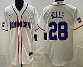 Men's Dominican #28 Austin Wells White 2026 World Baseball Classic Cool Base Jersey,baseball caps,new era cap wholesale,wholesale hats