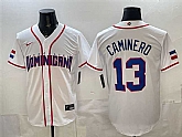 Men's Dominican Republic Baseball #13 Junior Caminero White 2026 World Baseball Classic Home Stadium Stitched Jersey,baseball caps,new era cap wholesale,wholesale hats