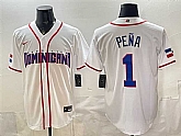 Men's Dominican Republic Baseball #1 Jeremy Pena White 2026 World Baseball Classic Home Stadium Stitched Jersey,baseball caps,new era cap wholesale,wholesale hats