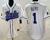 Men's Italy #1 Jonathon Berti White 2026 World Baseball Classic Cool Base Jersey,baseball caps,new era cap wholesale,wholesale hats