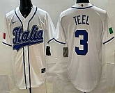 Men's Italy #3 Kyle Teel White 2026 World Baseball Classic Cool Base Jersey,baseball caps,new era cap wholesale,wholesale hats