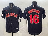 Men's Japan Baseball #16 Shohei Ohtani Black 2026 World Baseball Classic Road Stadium Stitched Jersey,baseball caps,new era cap wholesale,wholesale hats
