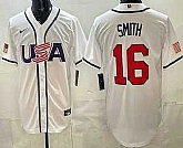 Men's USA #16 Will Smith White 2026 World Baseball Classic Cool Base Jersey,baseball caps,new era cap wholesale,wholesale hats