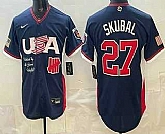 Men's USA Undefeated #27 Tarik Skubal Navy 2026 World Baseball Classic Cool Base Jersey,baseball caps,new era cap wholesale,wholesale hats