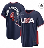 Men's USA Baseball #4 Crow-Armstrong Navy 2026 World Baseball Classic Road Stadium Stitched Jersey,baseball caps,new era cap wholesale,wholesale hats
