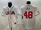 Men's USA Baseball #48 Griffin Jax White 2026 World Baseball Classic Home Stadium Stitched Jersey,baseball caps,new era cap wholesale,wholesale hats