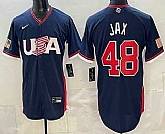 Men's USA #48 Griffin Jax Navy 2026 World Baseball Classic Cool Base Jersey,baseball caps,new era cap wholesale,wholesale hats
