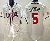 Men's USA #5 Ernie Clement White 2026 World Baseball Classic Cool Base Jersey,baseball caps,new era cap wholesale,wholesale hats