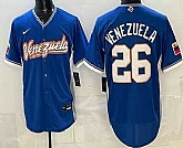 Men's Venezuela #26 Campeones Blue 2026 World Baseball Classic Cool Base Jersey,baseball caps,new era cap wholesale,wholesale hats