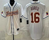 Men's Venezuela #16 Wilyer Abreu White 2026 World Baseball Classic Cool Base Jersey,baseball caps,new era cap wholesale,wholesale hats