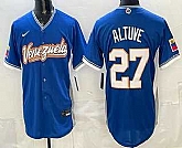Men's Venezuela #27 Jose Altuve Blue 2026 World Baseball Classic Cool Base Jersey,baseball caps,new era cap wholesale,wholesale hats