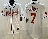 Men's Venezuela #7 Eugenio Suarez White 2026 World Baseball Classic Cool Base Jersey,baseball caps,new era cap wholesale,wholesale hats