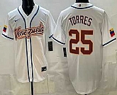Men's Venezuela #25 Gleyber Torres White 2026 World Baseball Classic Cool Base Jersey,baseball caps,new era cap wholesale,wholesale hats