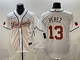 Men's Venezuela Baseball #13 Salvador Perez White 2026 World Baseball Classic Home Stadium Stitched Jersey,baseball caps,new era cap wholesale,wholesale hats