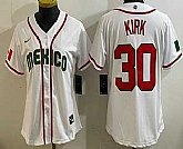 Women's Mexico #30 Alejandro Kirk White 2026 World Baseball Classic Cool Base Jersey,baseball caps,new era cap wholesale,wholesale hats