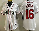 Women's Mexico #16 Jarren Duran White 2026 World Baseball Classic Cool Base Jersey,baseball caps,new era cap wholesale,wholesale hats