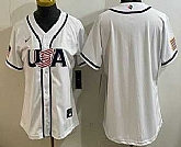 Women's USA Blank White 2026 World Baseball Classic Cool Base Jersey,baseball caps,new era cap wholesale,wholesale hats