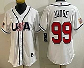 Women's USA #99 Aaron Judge White 2026 World Baseball Classic Cool Base Jersey,baseball caps,new era cap wholesale,wholesale hats