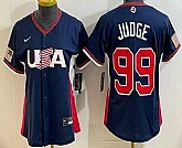 Women's USA #99 Aaron Judge Navy 2026 World Baseball Classic Cool Base Jersey,baseball caps,new era cap wholesale,wholesale hats