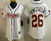 Women's Venezuela #26 Venezuela White 2026 World Baseball Classic Cool Base Jersey,baseball caps,new era cap wholesale,wholesale hats
