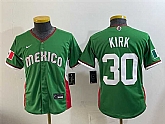 Youth Mexico Baseball #30 Alejandro Kirk Green 2026 World Baseball Classic Stadium Stitched Baseball Jersey,baseball caps,new era cap wholesale,wholesale hats