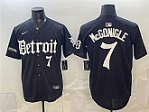Men's Detroit Tigers #7 Kevin McGonigle Black 'Motor Gothic Edition' Vapor Premier Limited Stitched Jersey Dzhi,baseball caps,new era cap wholesale,wholesale hats