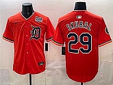 Men's Detroit Tigers #29 Tarik Skubal Orange 2026 Alternate USA 250' Patch Vapor Premier Limited Stitched Jersey Dzhi,baseball caps,new era cap wholesale,wholesale hats