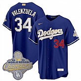 Men's Los Angeles Dodgers #34 Fernando Valenzuela Royal 2026 Alternate Gold Collection Stadium Stitched Jersey Dzhi,baseball caps,new era cap wholesale,wholesale hats