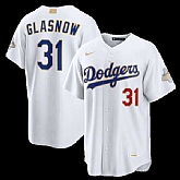 Men's Los Angeles Dodgers #31 Tyler Glasnow Nike White 2026 Gold Collection Stadium Jersey Dzhi,baseball caps,new era cap wholesale,wholesale hats