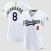 Women's Los Angeles Dodgers #8 Enrique Hernandez White 2026 Gold Collection Stadium Stitched Jersey Dzhi,baseball caps,new era cap wholesale,wholesale hats