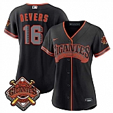 Women's San Francisco Giants #16 Rafael Devers Black 2026 Alternate Stadium Stitched Jersey Dzhi,baseball caps,new era cap wholesale,wholesale hats