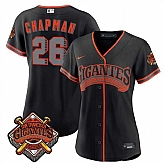 Women's San Francisco Giants #26 Matt Chapman Black 2026 Alternate Stadium Stitched Jersey Dzhi,baseball caps,new era cap wholesale,wholesale hats