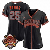 Women's San Francisco Giants #25 Barry Bonds Black 2026 Alternate Stadium Stitched Jersey Dzhi,baseball caps,new era cap wholesale,wholesale hats