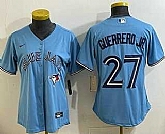 Women's Toronto Blue Jays #27 Vladimir Guerrero Jr Light Blue Cool Base Jersey,baseball caps,new era cap wholesale,wholesale hats