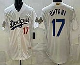 Men's Los Angeles Dodgers #17 Shohei Ohtani White Gold World Series Champions Collection Limited Jersey,baseball caps,new era cap wholesale,wholesale hats