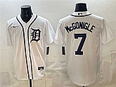 Men's Detroit Tigers #7 Kevin McGonigle White Cool Base Stitched Jersey,baseball caps,new era cap wholesale,wholesale hats