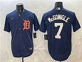 Mens Detroit Tigers #7 Kevin McGonigle Navy Cool Base Stitched Jersey,baseball caps,new era cap wholesale,wholesale hats