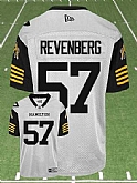 CFL Hamilton Tiger-Cats #57 REVENBERG Crested Away White Jersey,baseball caps,new era cap wholesale,wholesale hats
